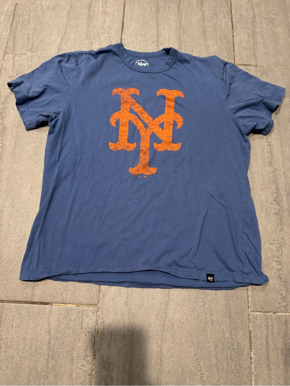 47 NYM New York Mets MLB Baseball Short Sleeve Crew Neck Women Shirt Size Small